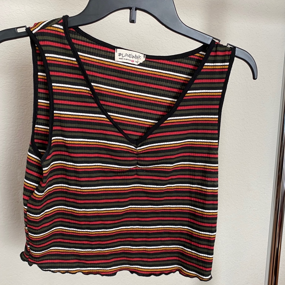 Stripped Cropped Tank Top